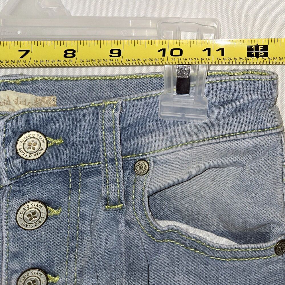 ALTAR'D STATE Jeans Flared Bottoms Boho LightBlue HighRise Women Size 24 Med NEW - Picture 6 of 11